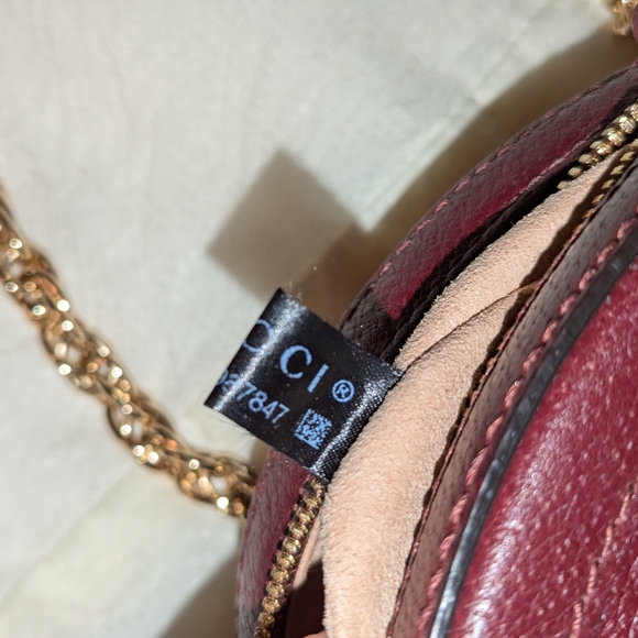Gucci Mini Ophidia  Leather Shoulder Bag Bordeaux Red with Dustie COA EUC - Picture 13 of 15